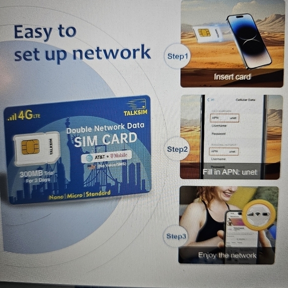 NWT Talksim 4Glte Double Network Data Sim Card. Pay as you go - Picture 5 of 9